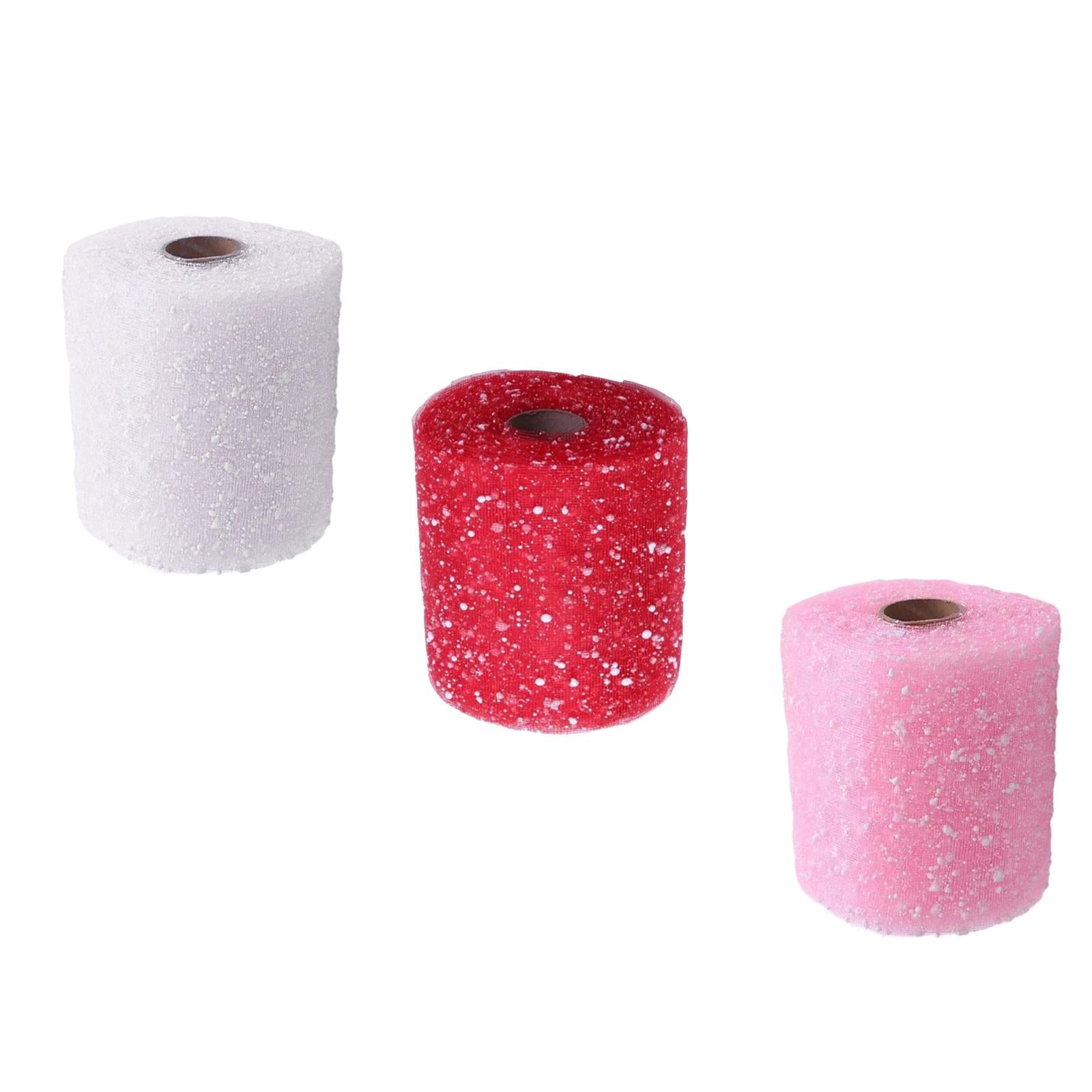 2xFlower Wrapping Mesh Paper Valentines Day Decor for Party Festivals Proposal White