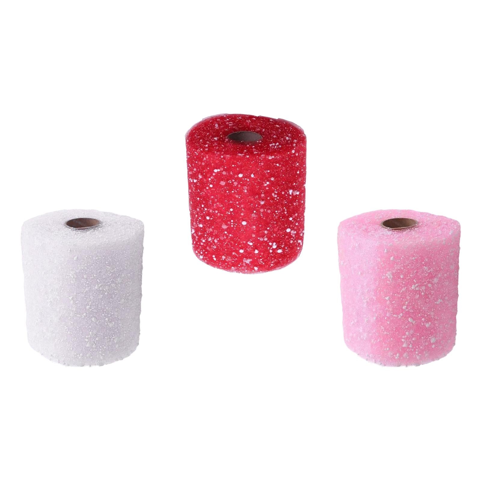 2xFlower Wrapping Mesh Paper Valentines Day Decor for Party Festivals Proposal White