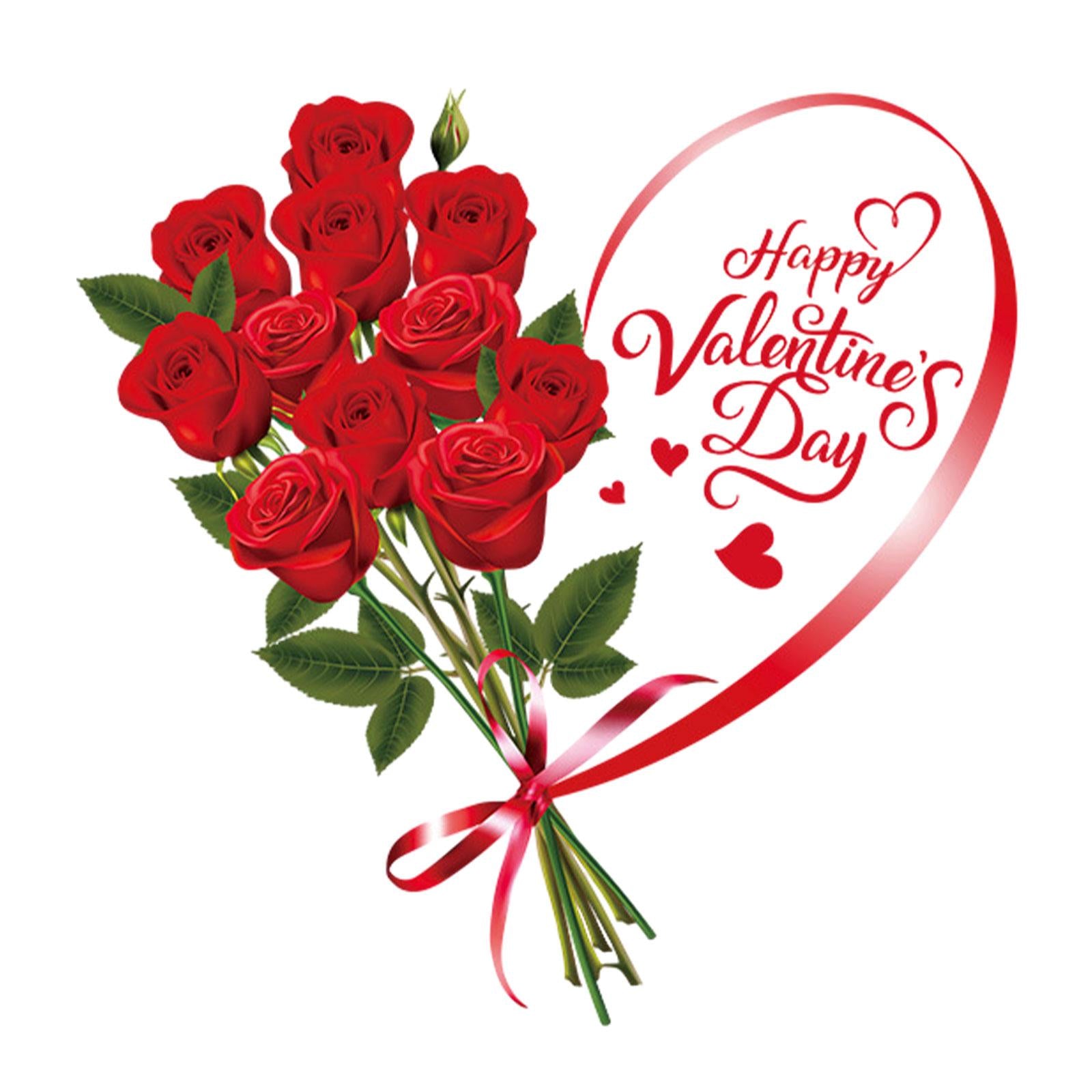 2xValentine's Day Window Sticker Roses Art Decal for Party Wedding Anniversary Style D
