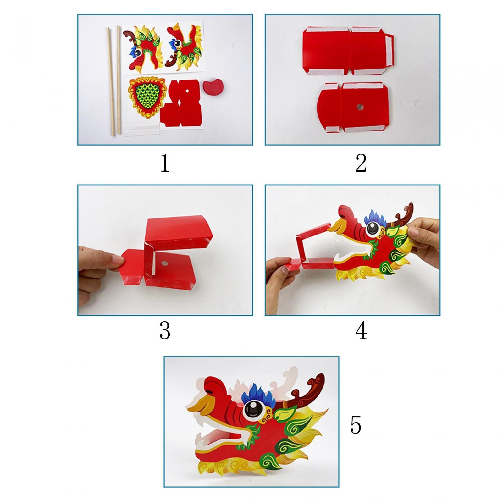 2xChinese New Year Dragon Dance DIY Material Package Party Novelty Decorations Style B