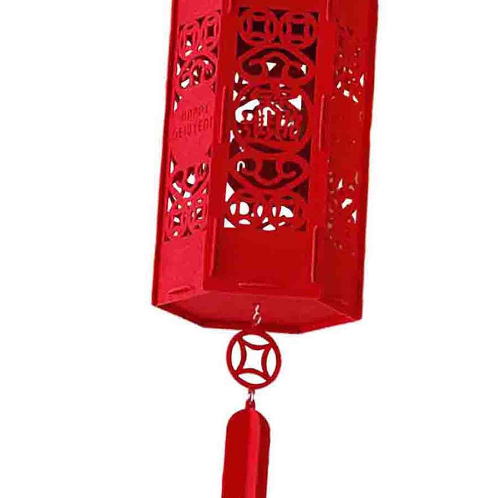 Red Chinese Lantern Ornaments New Year Lantern for Wedding Celebration Decor style C