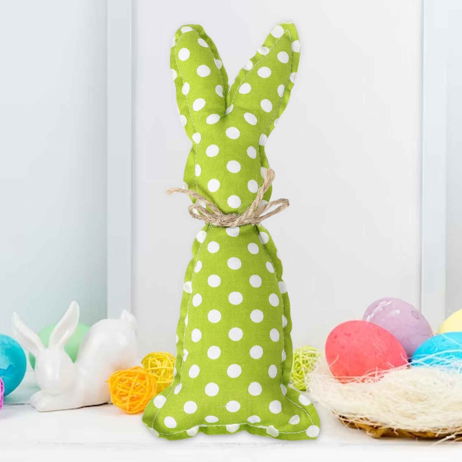 Easter Rabbit Decor Doll Cute Easter Decoration Supplies for Girlfriend Gift Green Dots