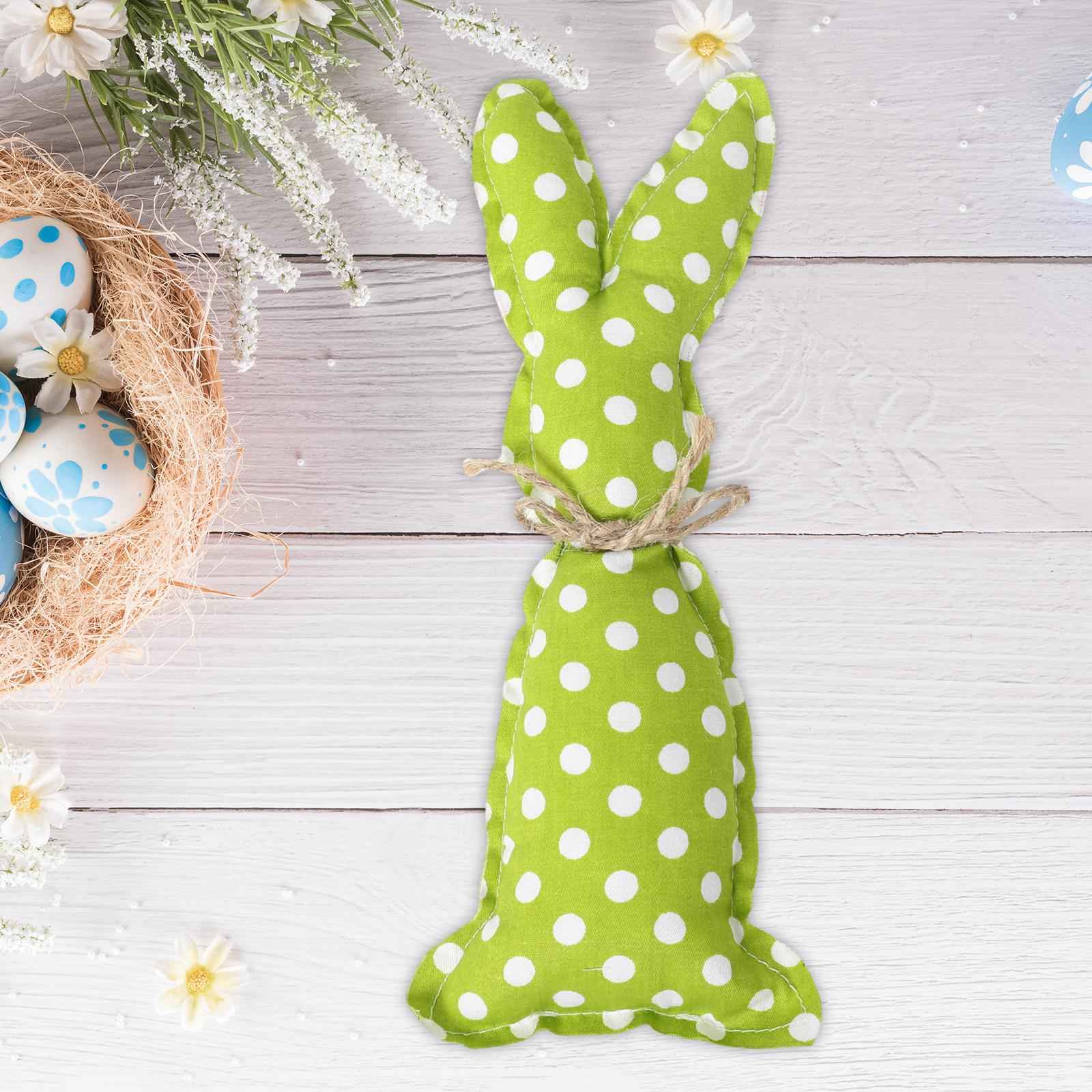 Easter Rabbit Decor Doll Cute Easter Decoration Supplies for Girlfriend Gift Green Dots