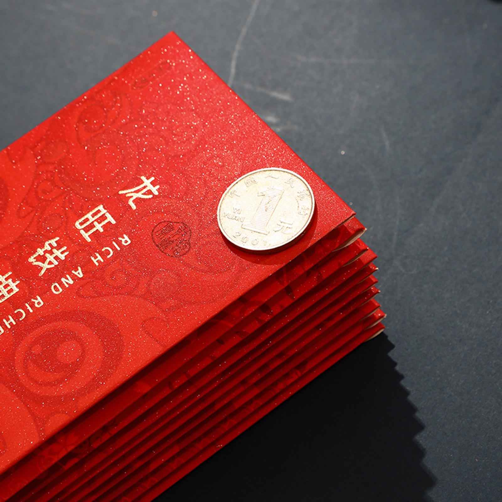 6Pcs Chinese New Year Red Envelopes Lucky Money for Birthday Spring Festival