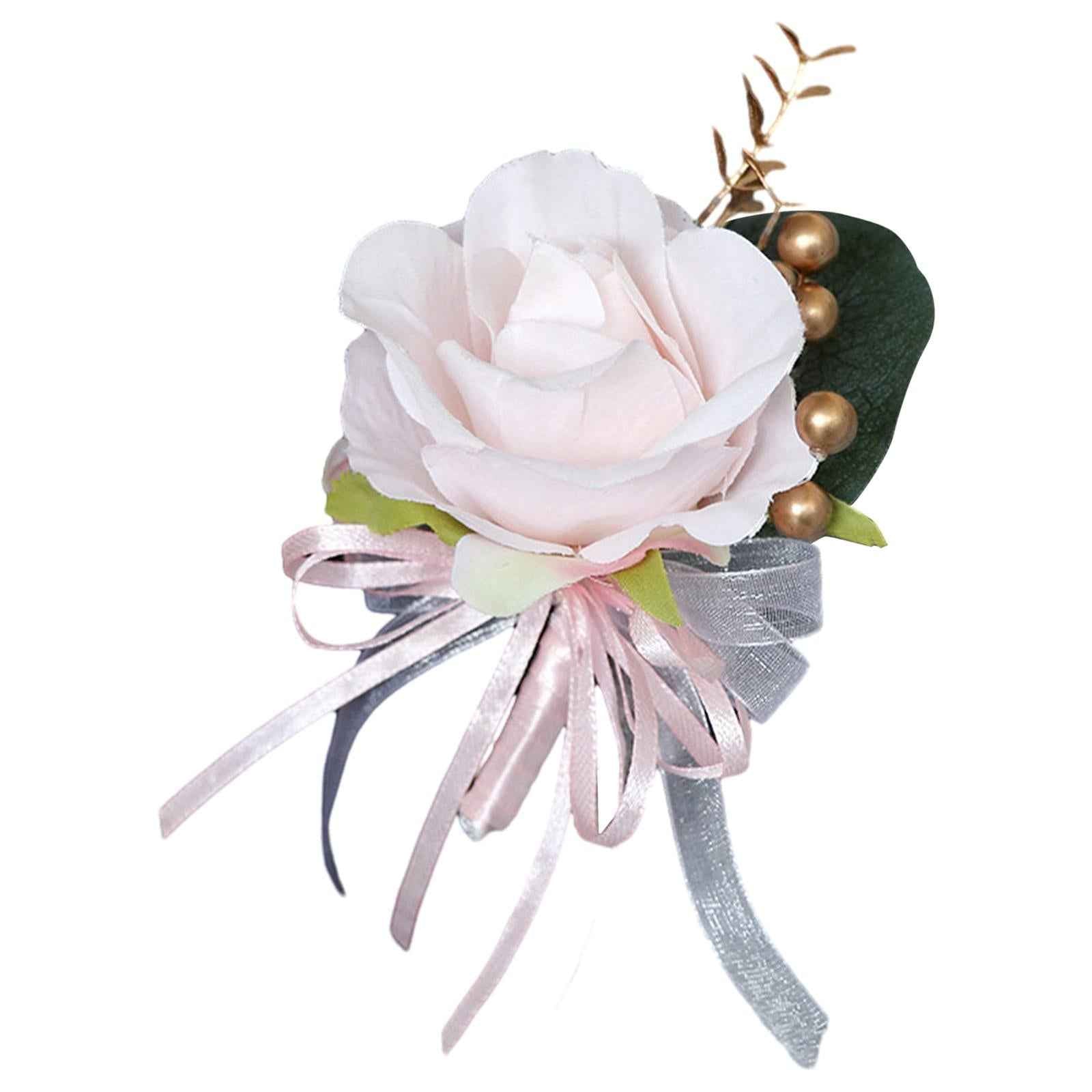 Wedding Flower Boutonniere Romantic Brooch Suit Pin for Wedding Events Party Light Pink