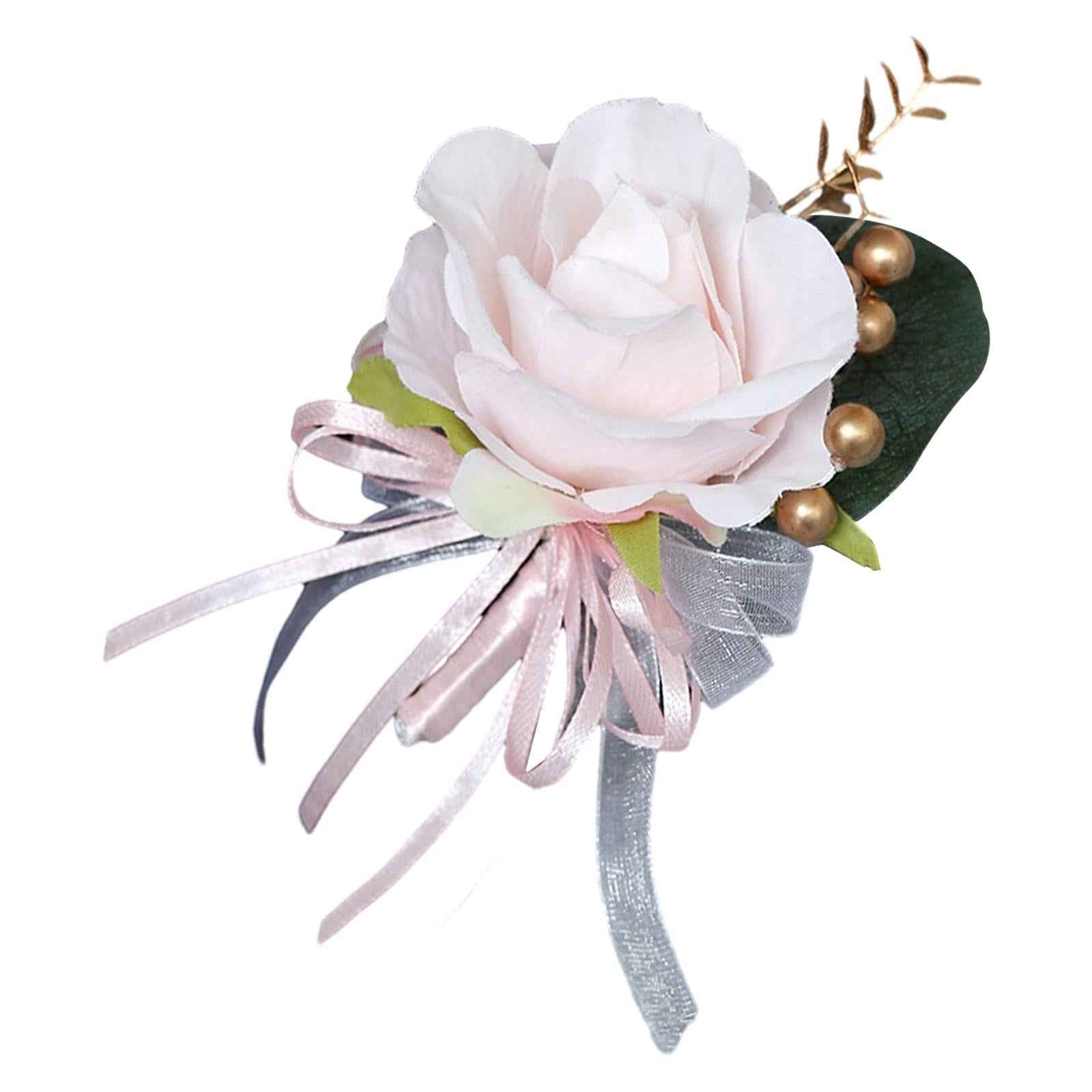 Wedding Flower Boutonniere Romantic Brooch Suit Pin for Wedding Events Party Light Pink