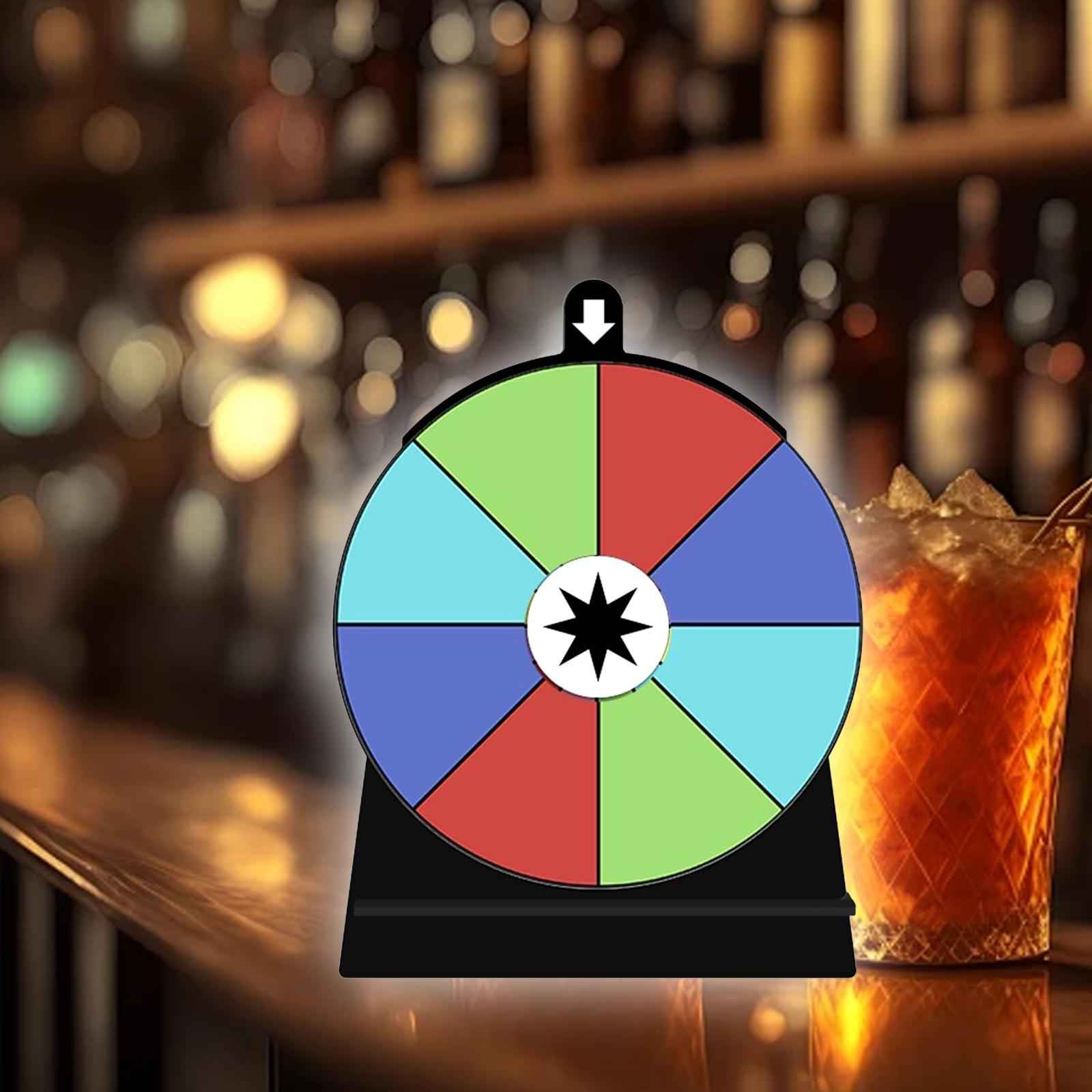 Color Rotating Wheel Editable Roulette Wheel for Restaurant Shops Gatherings 8 Slots