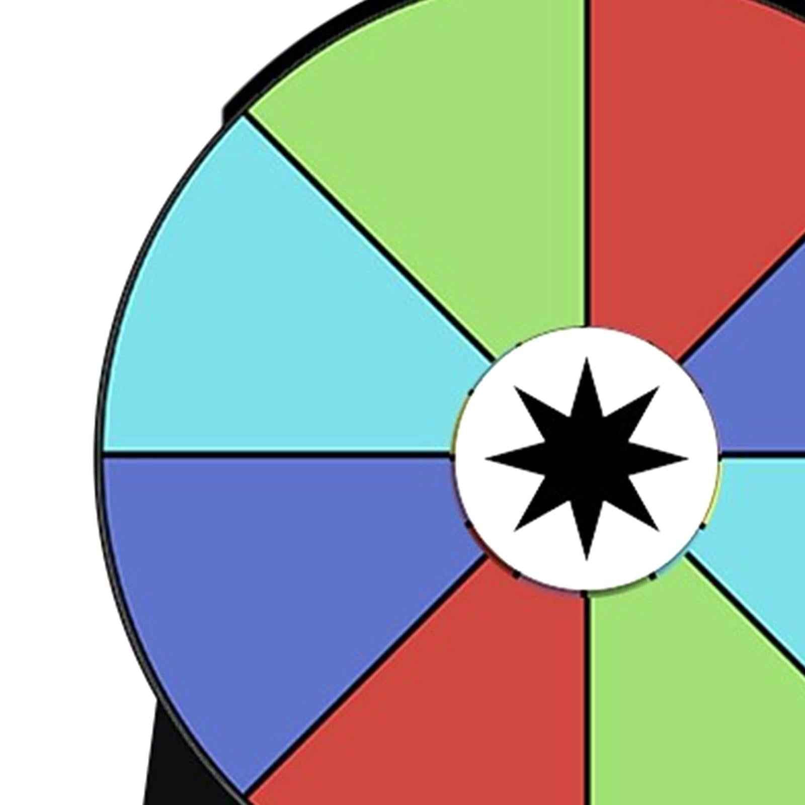 Color Rotating Wheel Editable Roulette Wheel for Restaurant Shops Gatherings 8 Slots