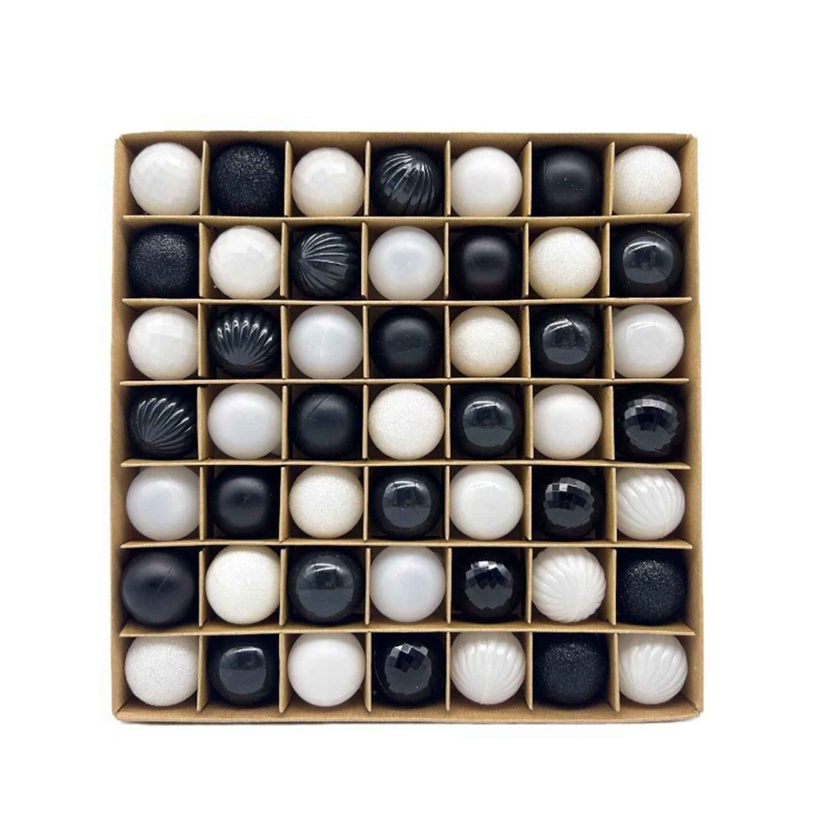49x Christmas Balls Ornaments Christmas Tree Pendants for Home Wedding Party Black White
