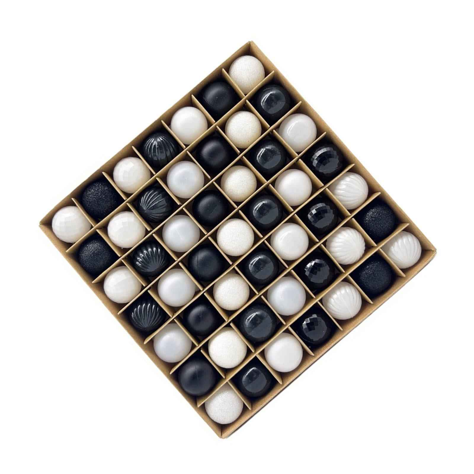49x Christmas Balls Ornaments Christmas Tree Pendants for Home Wedding Party Black White