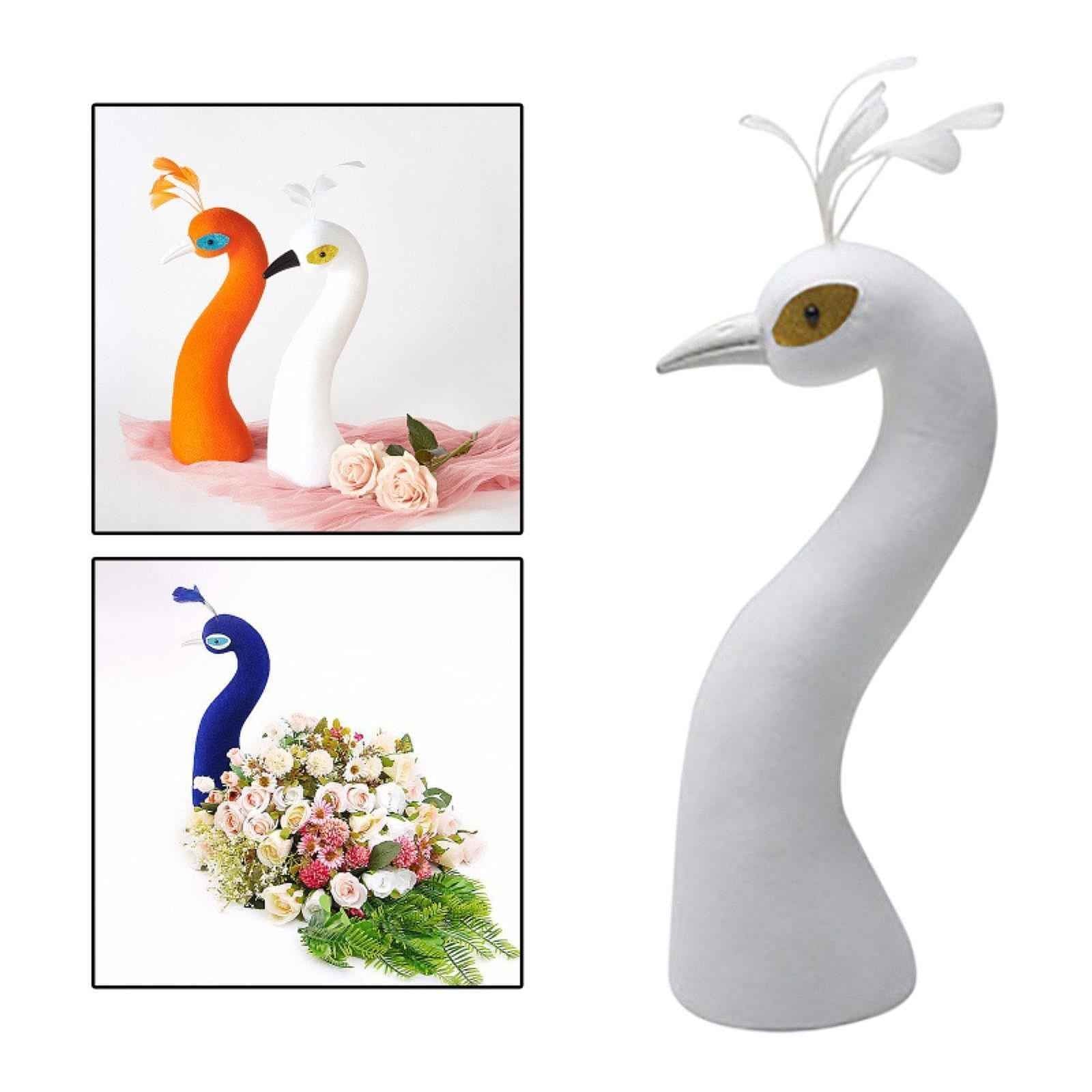 Peacock Mannequin Head Floral Arrangement Decor Home Decor for Wedding Party White