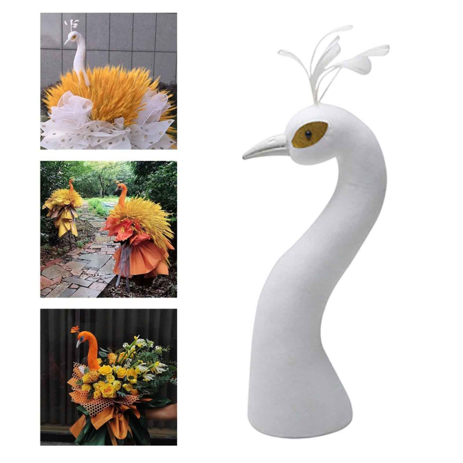 Peacock Mannequin Head Floral Arrangement Decor Home Decor for Wedding Party White