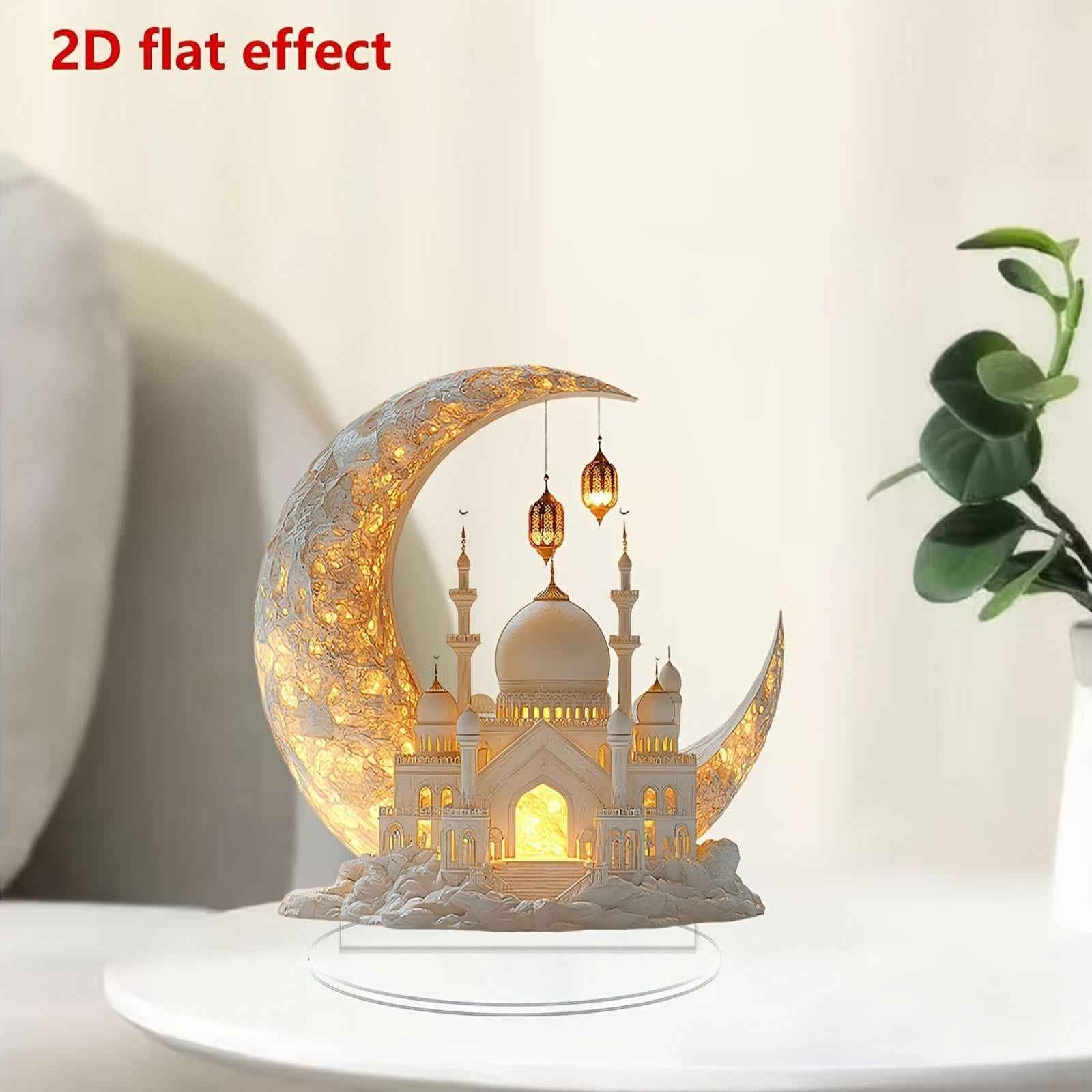 Eid Mubarak Decor Photo Props Ramadan Ornament for Desk Mantelpieces Cabinet