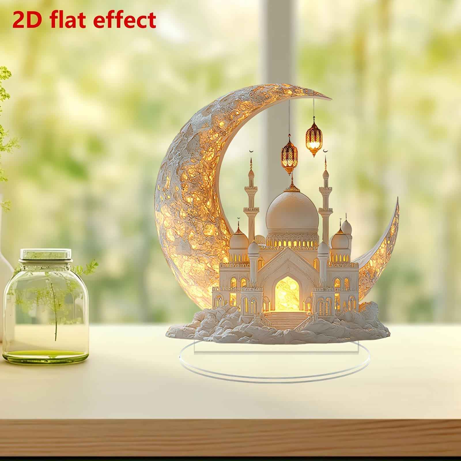 Eid Mubarak Decor Photo Props Ramadan Ornament for Desk Mantelpieces Cabinet