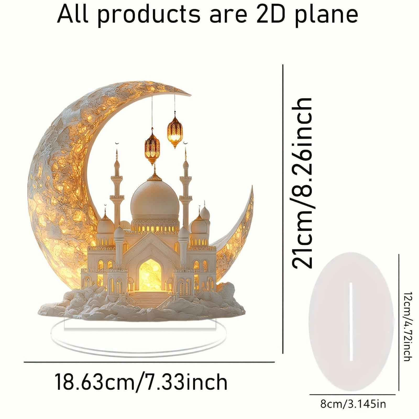 Eid Mubarak Decor Photo Props Ramadan Ornament for Desk Mantelpieces Cabinet