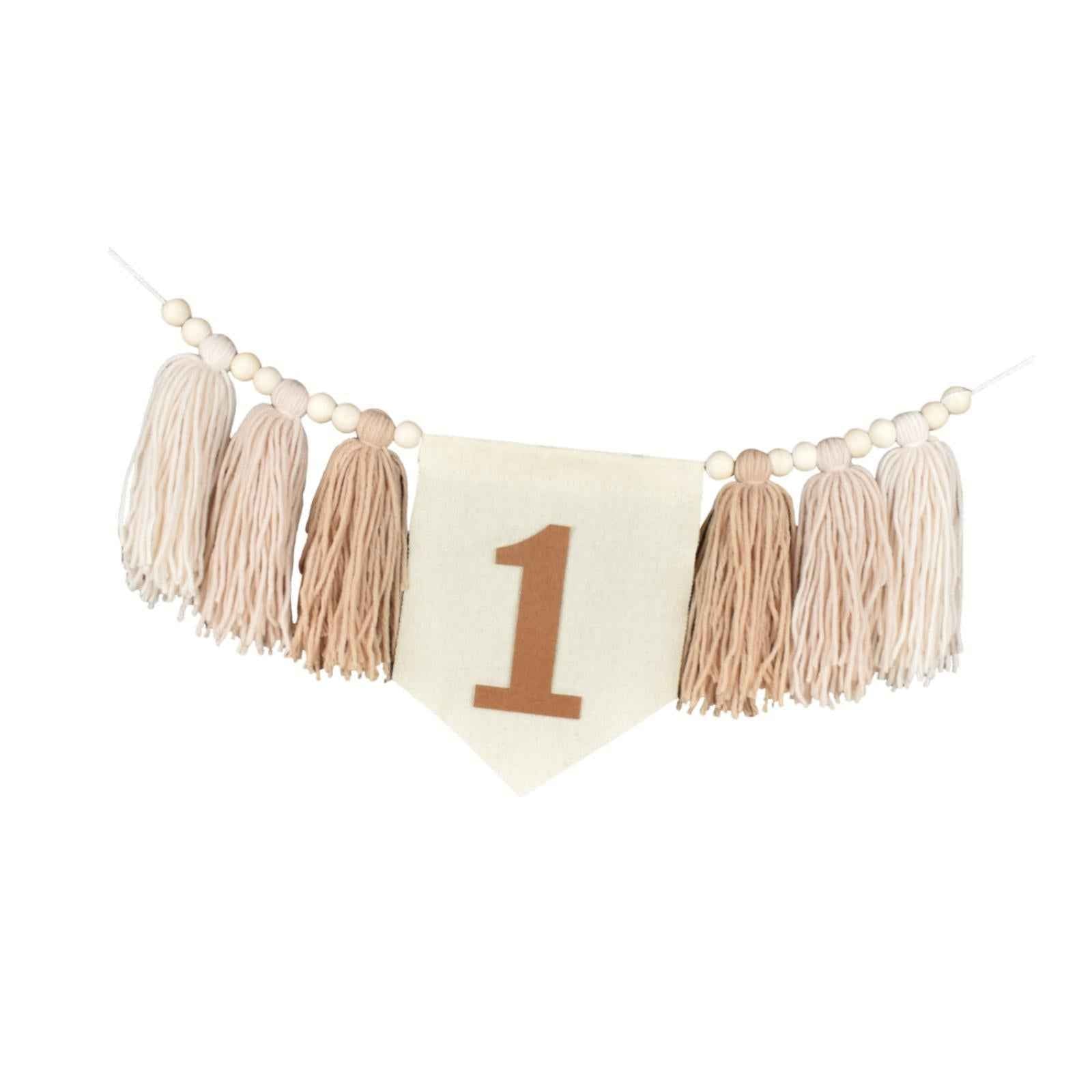 High Chair Banner 1ST Birthday Decoration for Party Kids Room Decor Birthday khaki