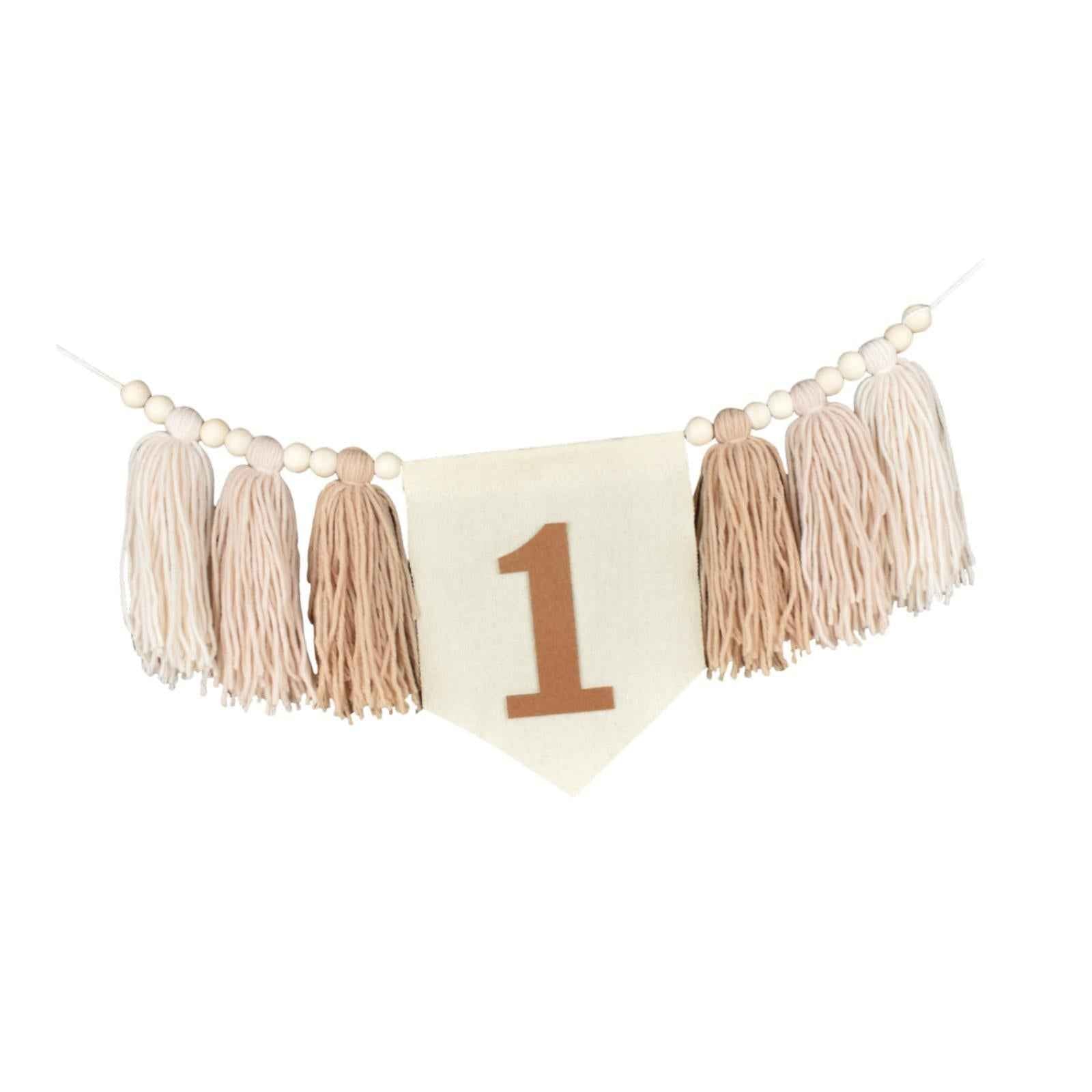 High Chair Banner 1ST Birthday Decoration for Party Kids Room Decor Birthday khaki