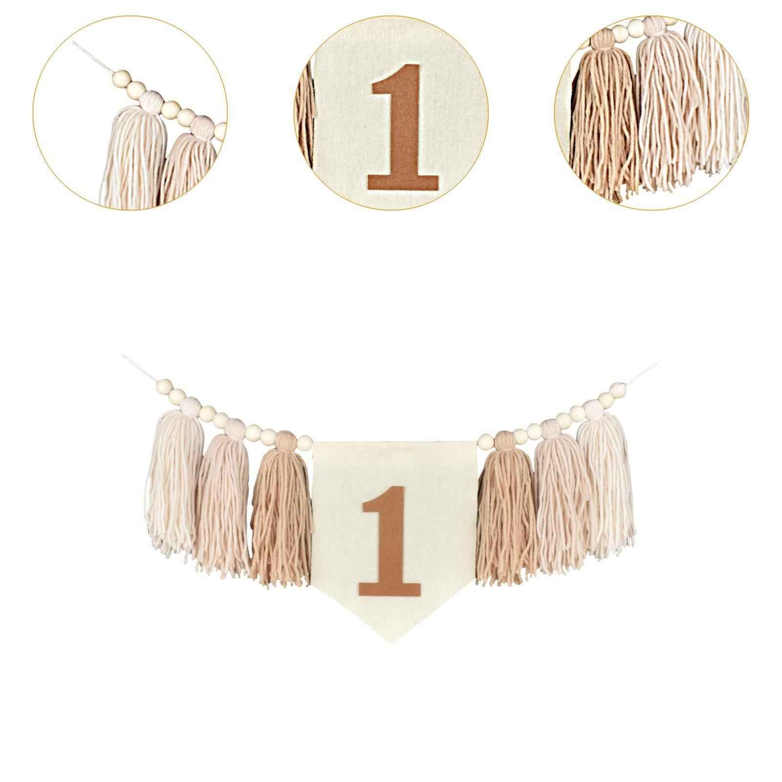 High Chair Banner 1ST Birthday Decoration for Party Kids Room Decor Birthday khaki