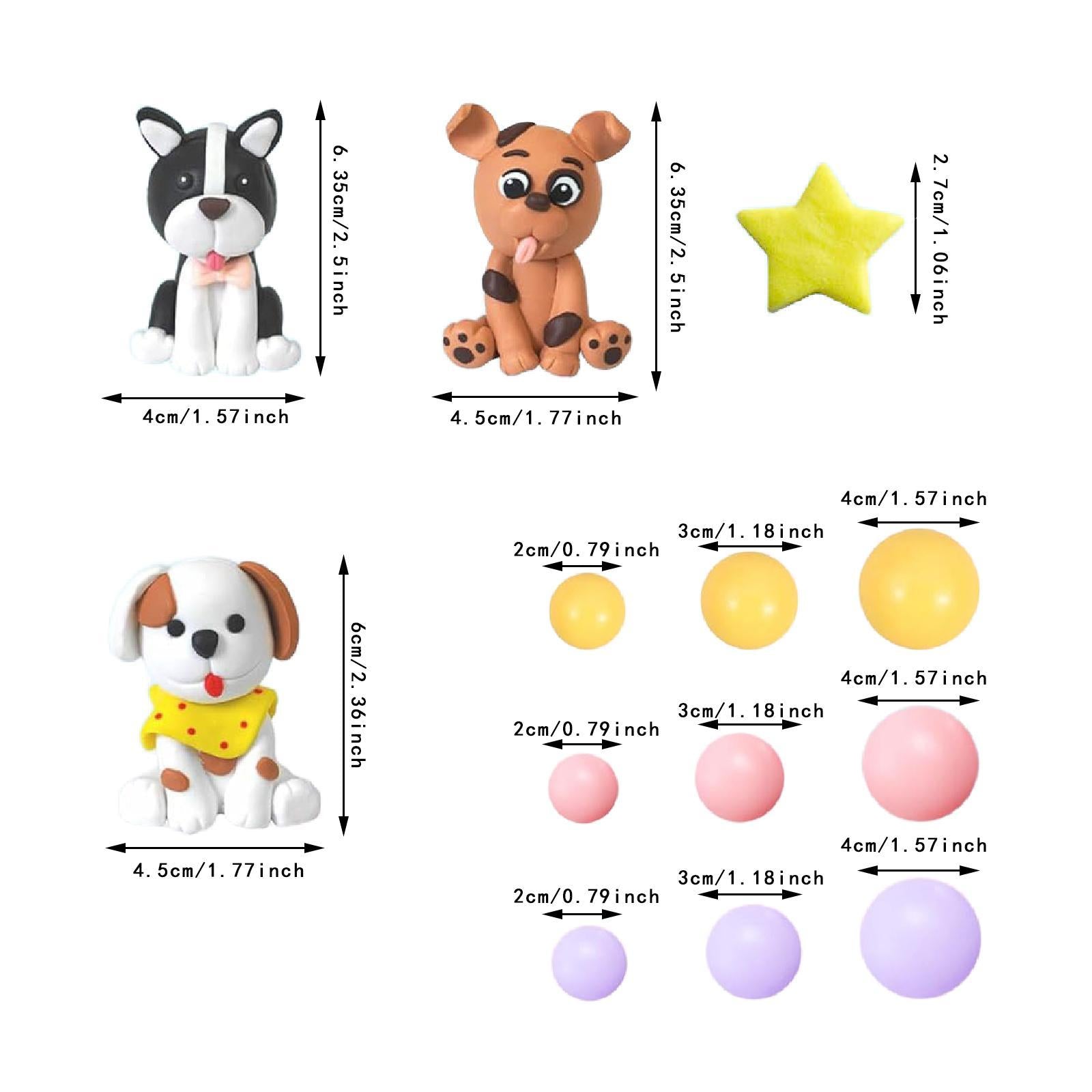 Dog Cake Toppers Statue for Miniature Scene Boys Girls Birthday Art Projects