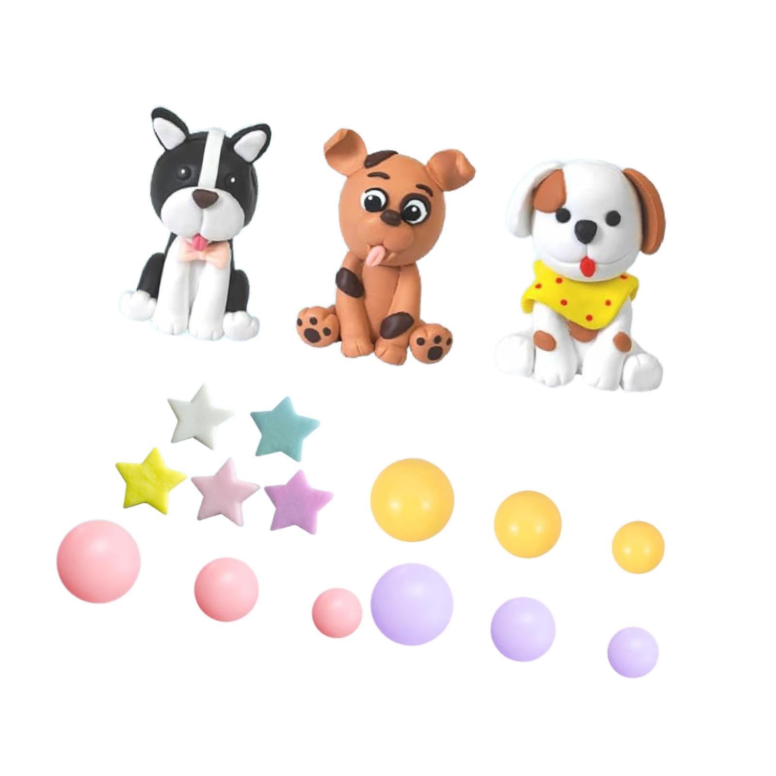 Dog Cake Toppers Statue for Miniature Scene Boys Girls Birthday Art Projects