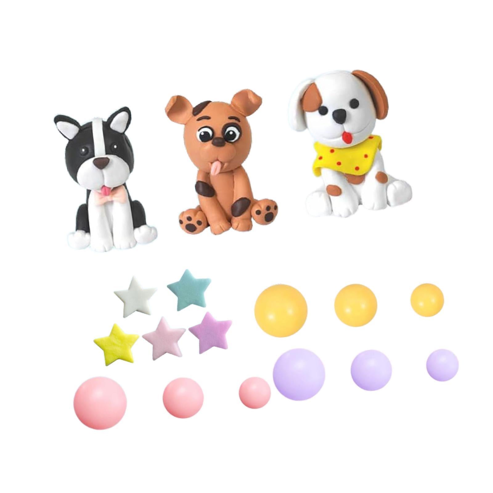 Dog Cake Toppers Statue for Miniature Scene Boys Girls Birthday Art Projects