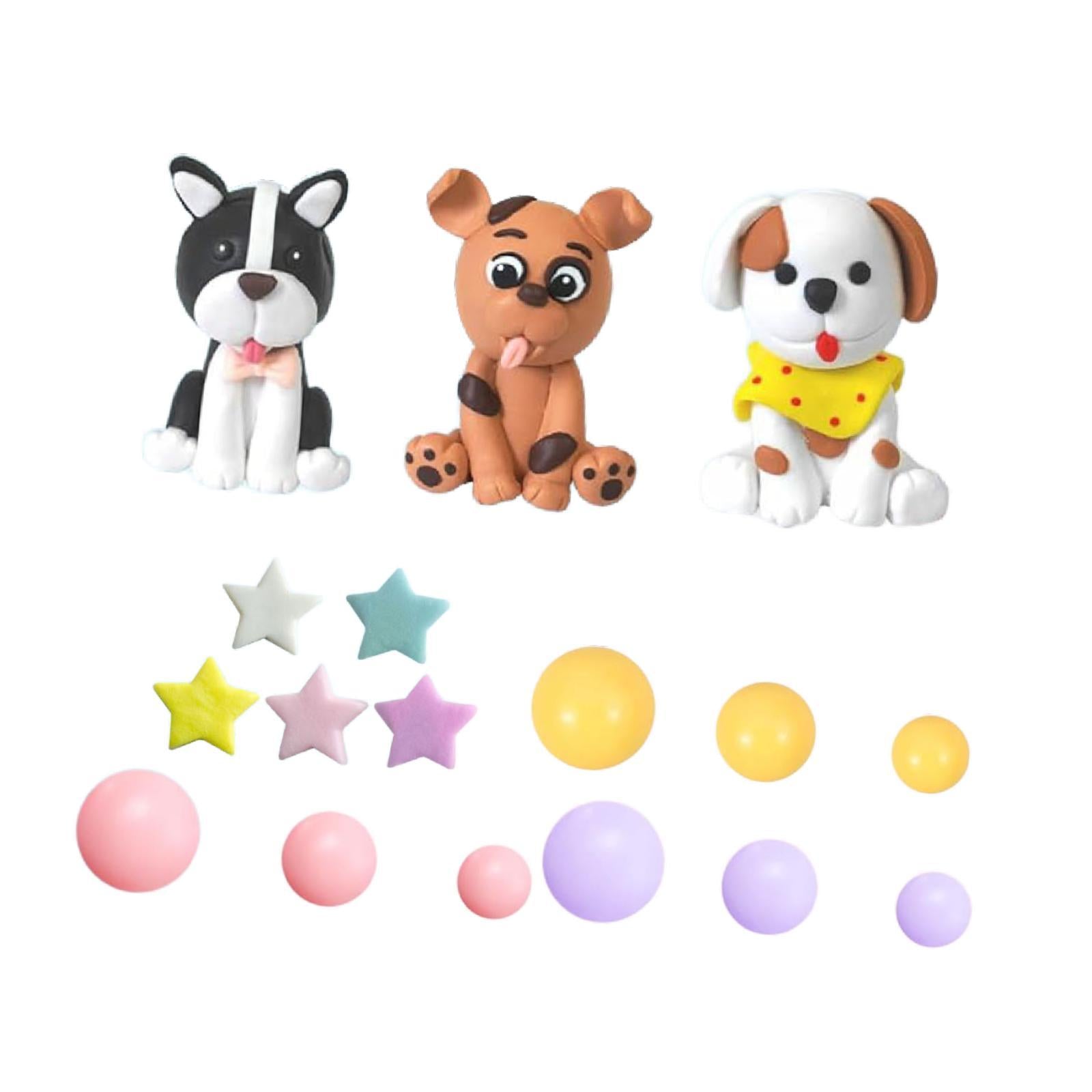 Dog Cake Toppers Statue for Miniature Scene Boys Girls Birthday Art Projects