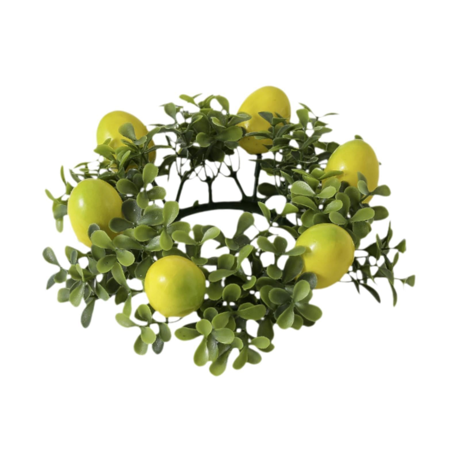 Artificial Lemon Candle Ring Decor Garland for Living Room Kitchen