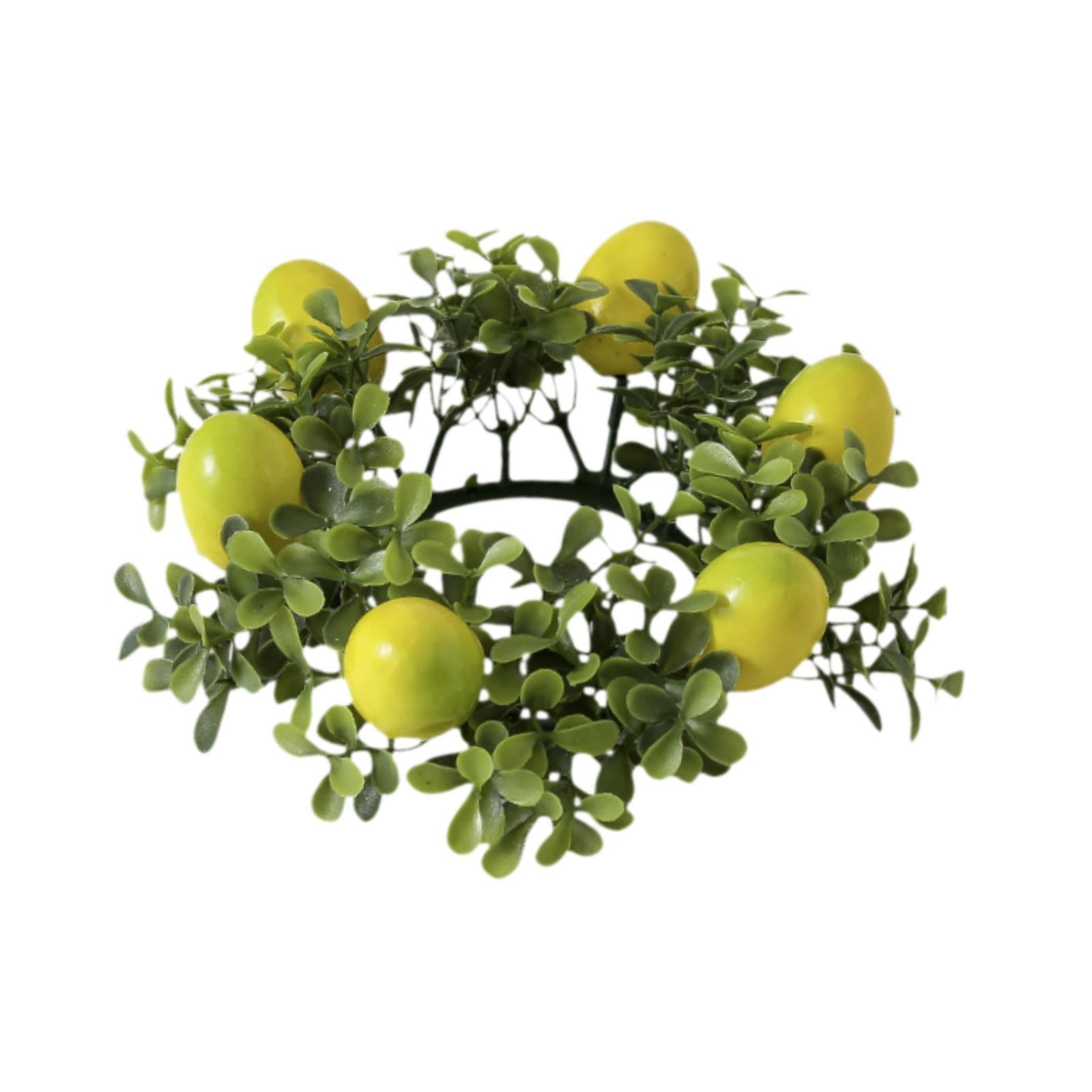 Artificial Lemon Candle Ring Decor Garland for Living Room Kitchen