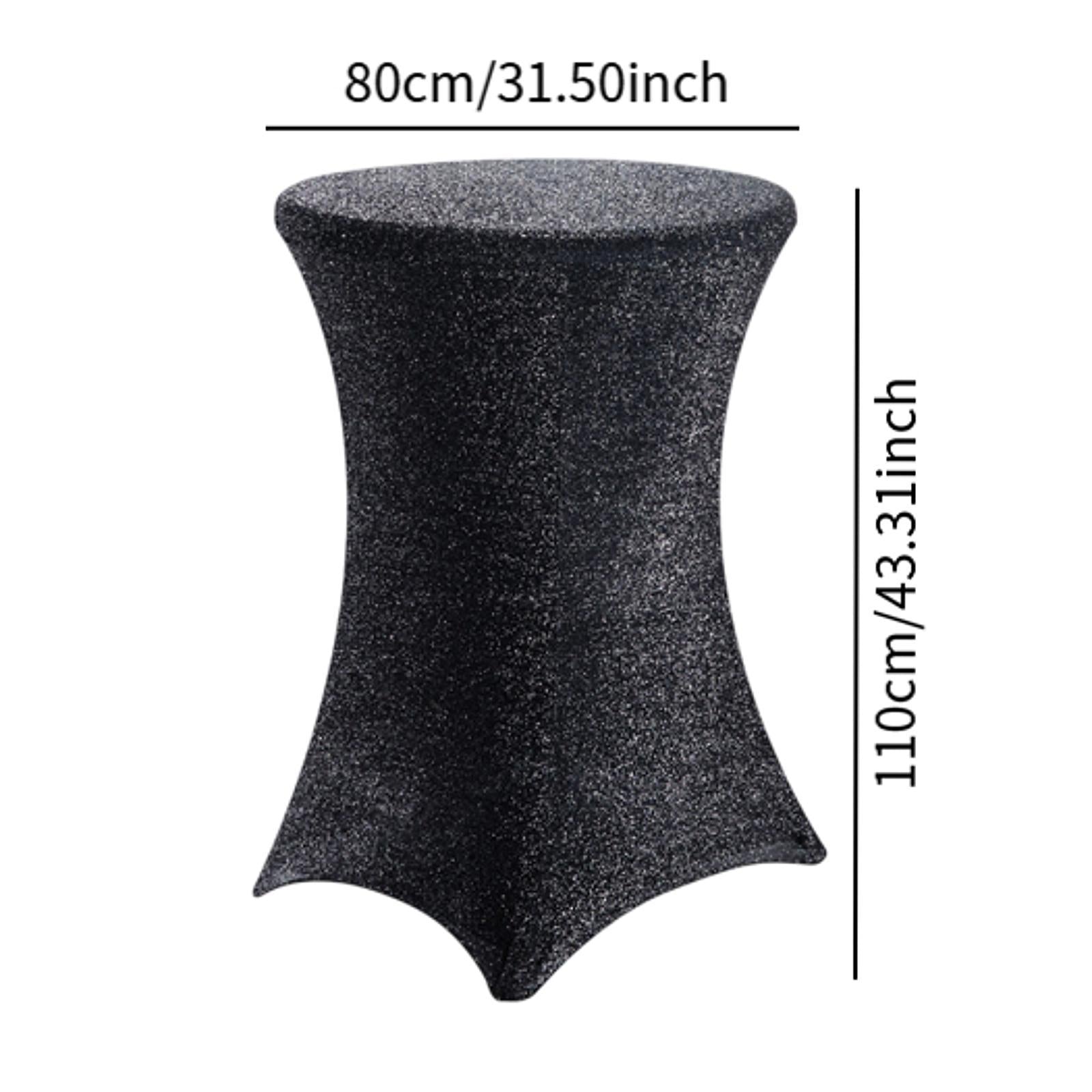 Cocktail Tablecloth Easy to Install Table Cover for Banquet Event Receptions Black