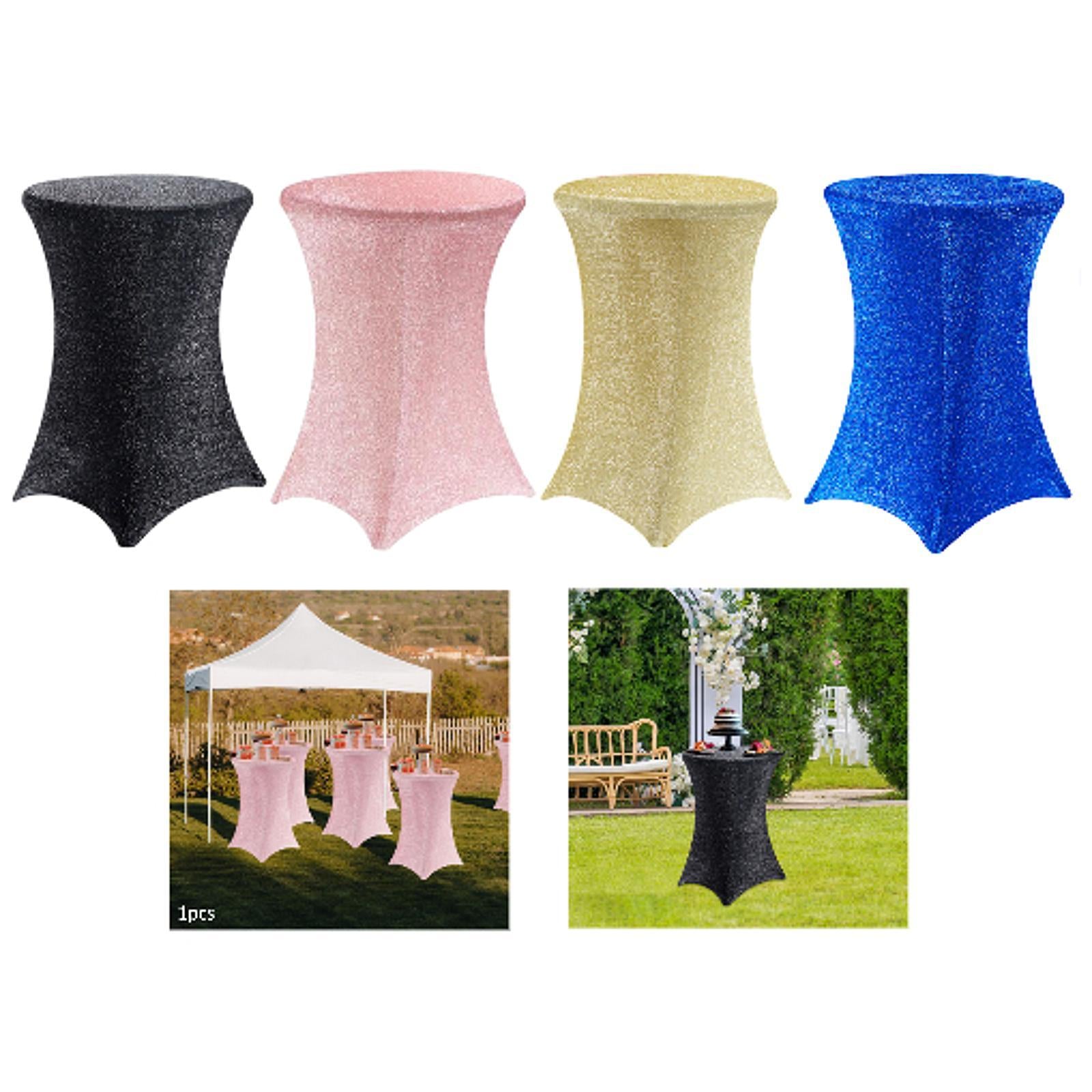 Cocktail Tablecloth Easy to Install Table Cover for Banquet Event Receptions Black