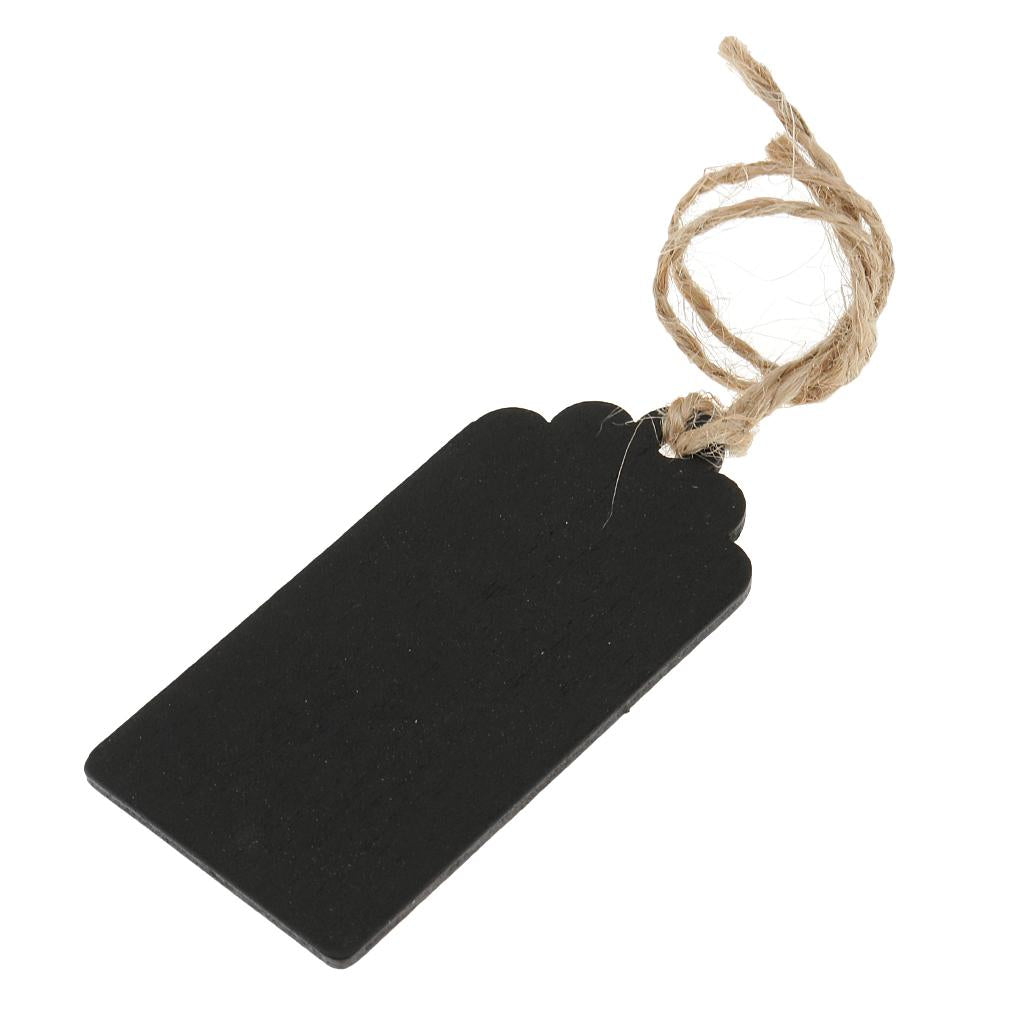 30 Pieces Mini Rectangle Wooden Blackboard Chalkboard Hanging Tags