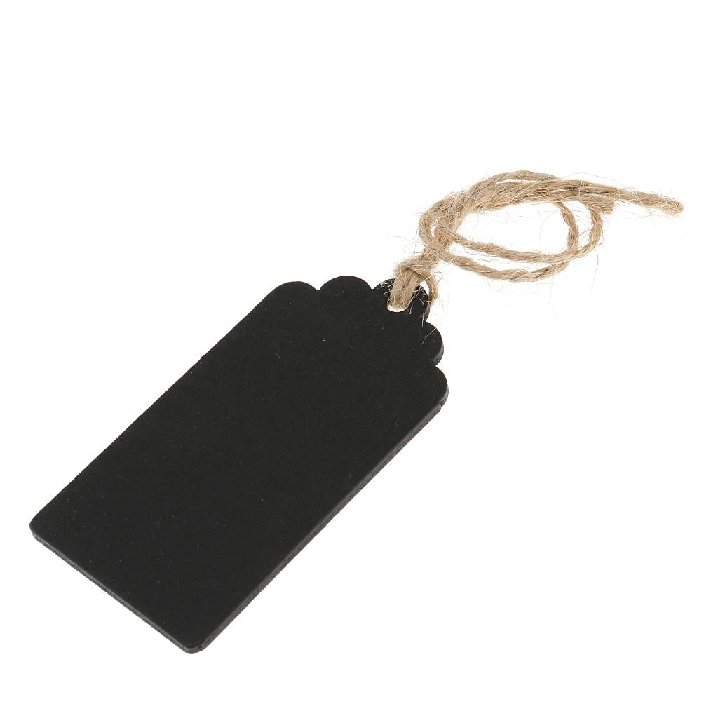 30 Pieces Mini Rectangle Wooden Blackboard Chalkboard Hanging Tags