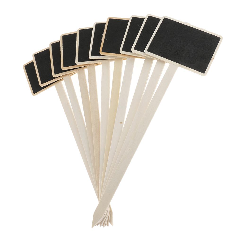 200pcs Mini Wooden Blackboard Chalkboard Stick Tags Message Boards Mixed