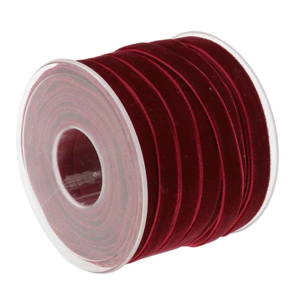 20 Yard 10mm Wide Velvet Ribbon Roll for Crafts  wine red