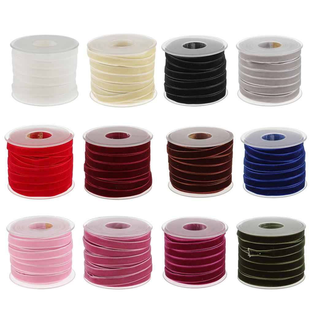 20 Yard 10mm Wide Velvet Ribbon Roll for Crafts  wine red