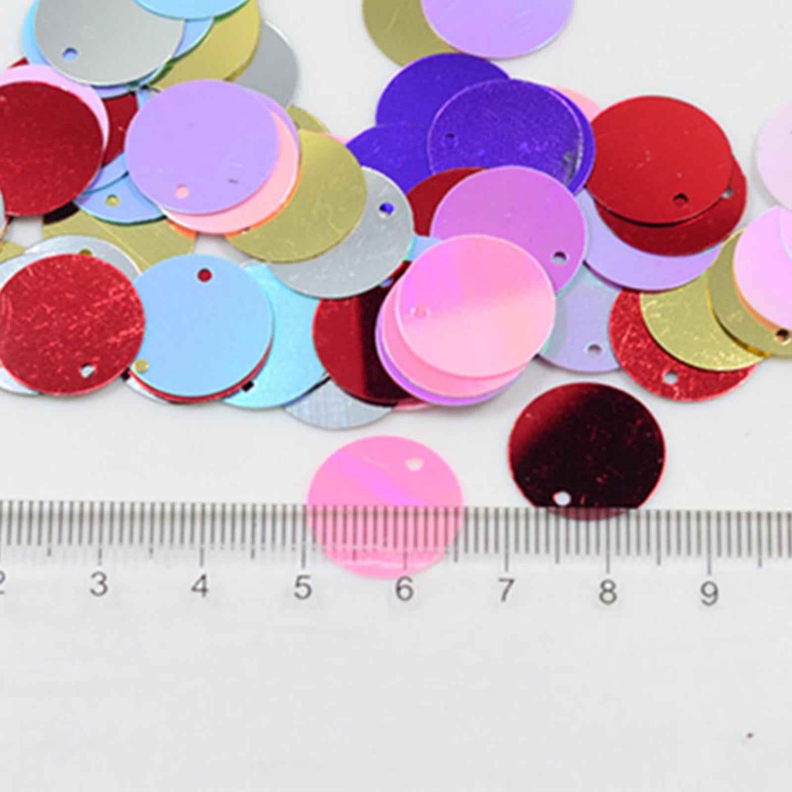 Pack of 130PCS Shiny Round Loose Sequins Paillettes Sewing Craft Jewelry Making Costume DIY Home Decor Ornaments 16mm Blue