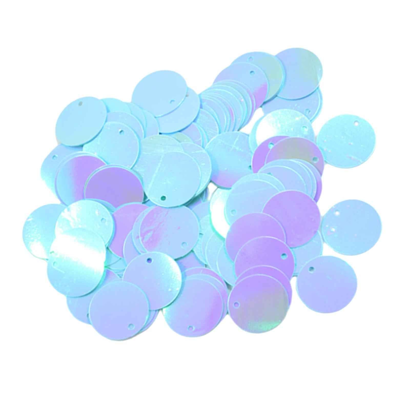 Pack of 130PCS Shiny Round Loose Sequins Paillettes Sewing Craft Jewelry Making Costume DIY Home Decor Ornaments 16mm Blue