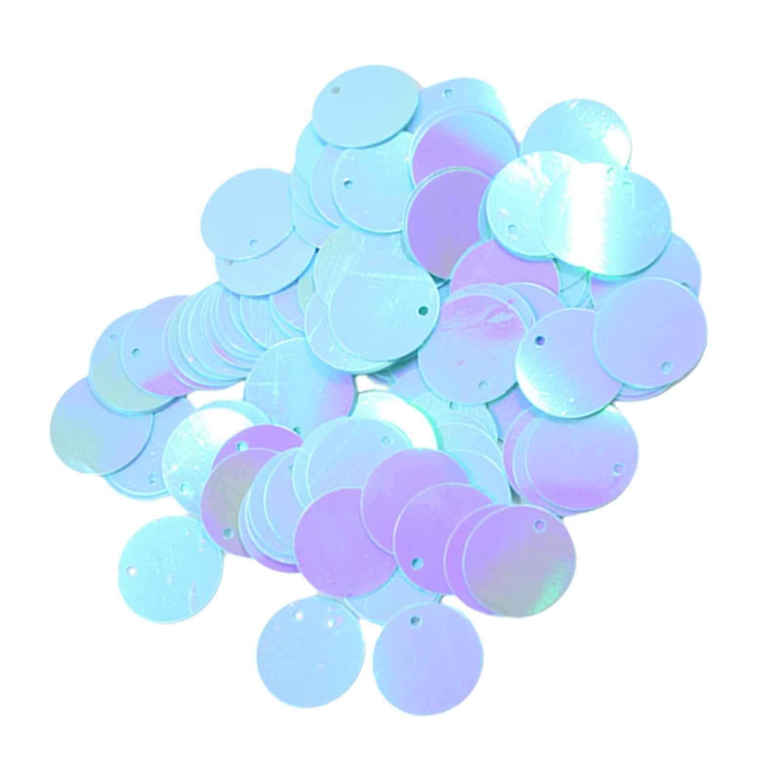 Pack of 130PCS Shiny Round Loose Sequins Paillettes Sewing Craft Jewelry Making Costume DIY Home Decor Ornaments 16mm Blue