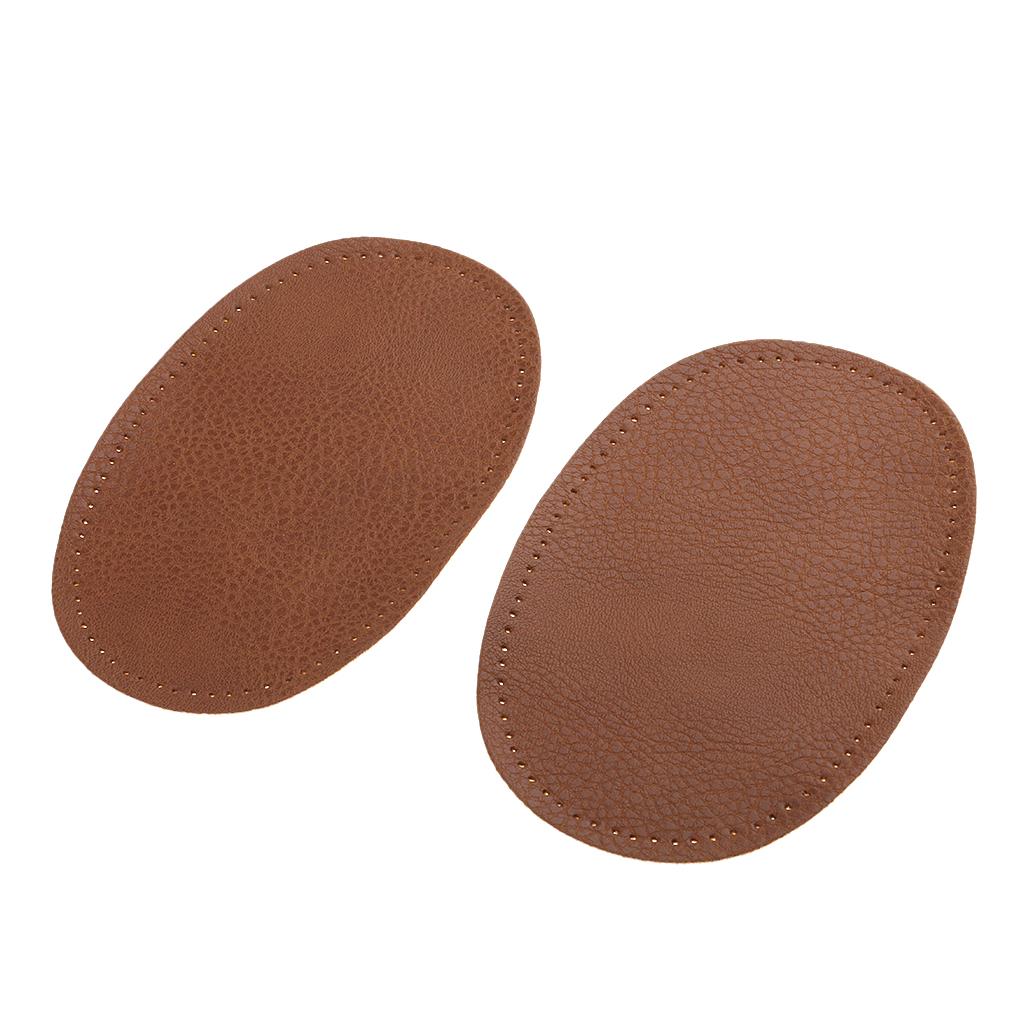 4 Pairs Assorted Leather Oval Sew on Elbow Knee Patches 14x9cm