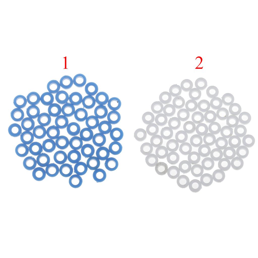 100pcs Plastic Gasket Shaft Sleeve Fixed Gear for Model Making Blue/White