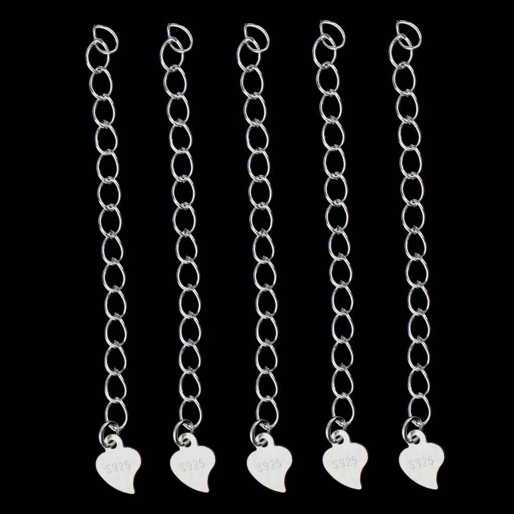 5 Piece 925 Sterling Silver Extender Chain for Jewelry Making Findings 5cm