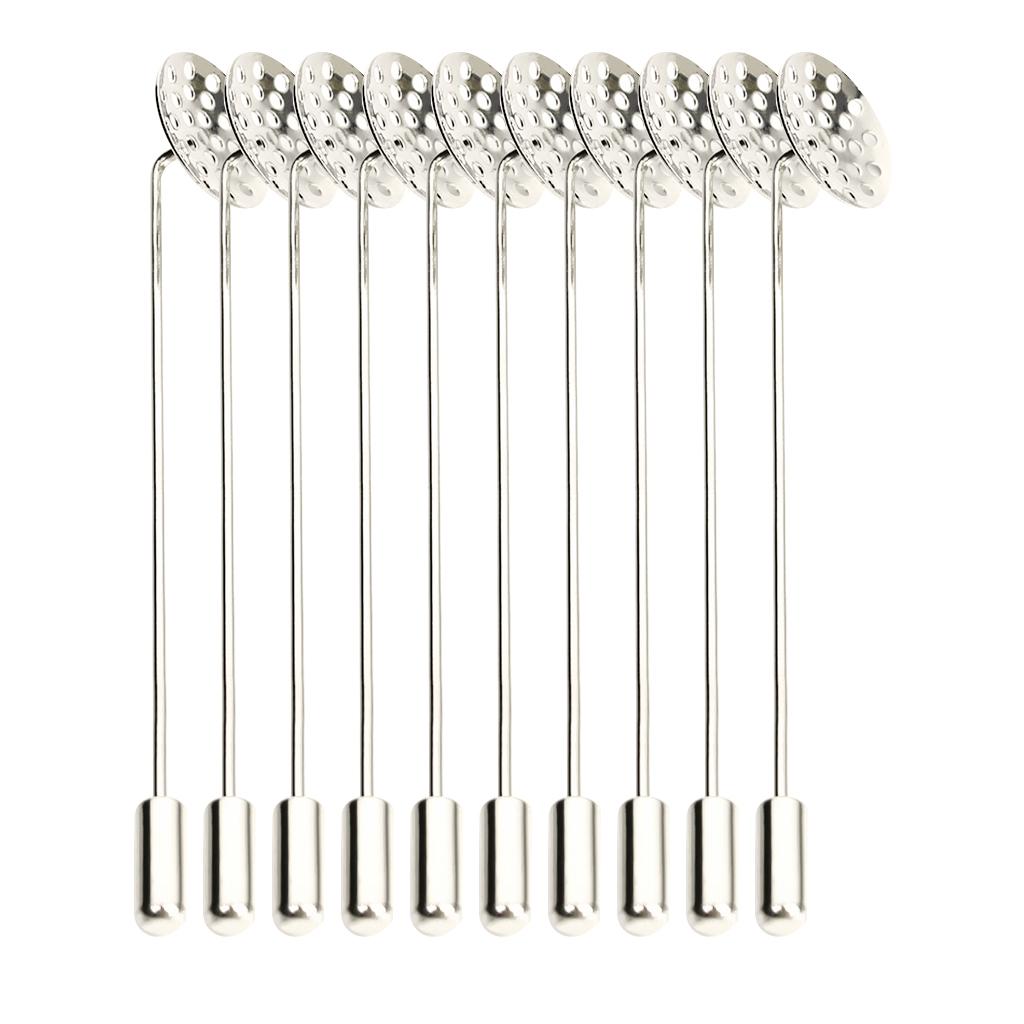 20pcs Round Bezel Empty Tray Findings Making Craft Stick Pin Brooch Findings
