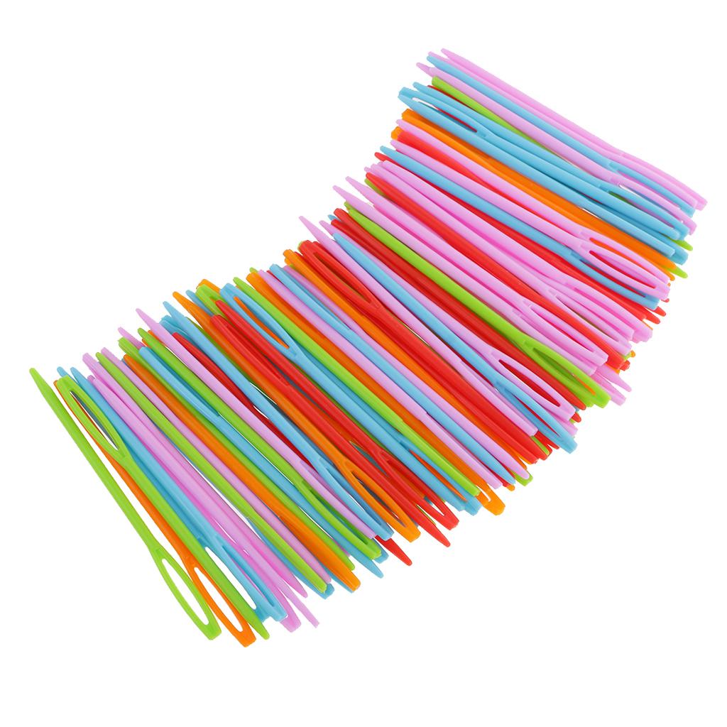 200pcs Plastic Sewing Needles Wool Cross Stitch Knitting Crochet Needles 7cm