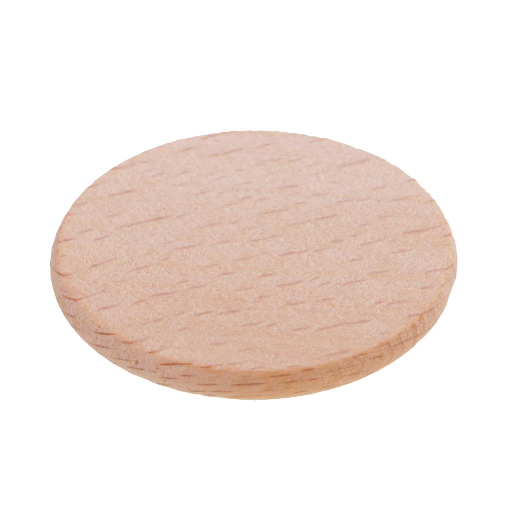 100pcs Natural Round Unfinished Wood Embellishments for Art DIY Crafts 36mm