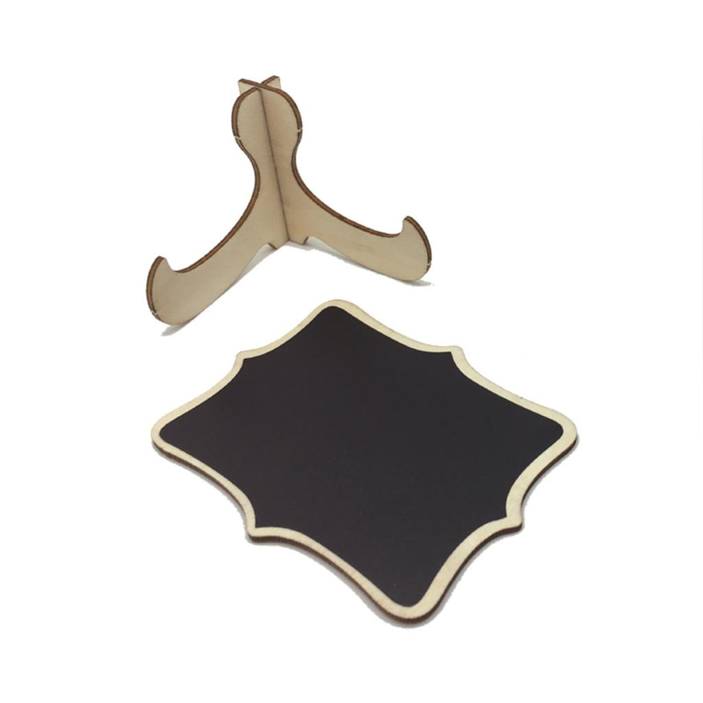 30 Pieces Wooden Rectangle Blackboard Table Chalkboard with Base 10cm
