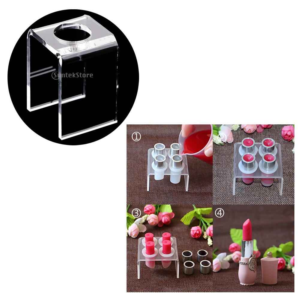 Acrylic Lipstick Mould Holder Lip Balm Mold Stand Clear Single Holes Shelf Tool DIY Lipstick Make Up Tools for 12.1mm Tube