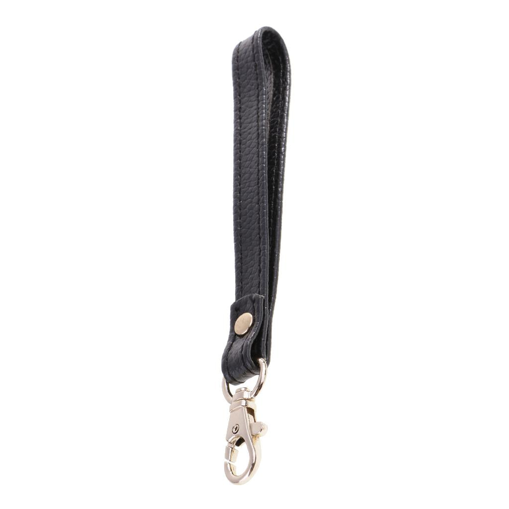 2Pcs Genuine Leather Replacement Clutch Wristlet Purse Wrist Straps Black