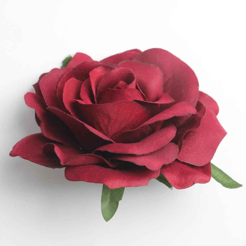 10 Pieces Artificial Silk Rose Buds Flower Head DIY Accessories wine red