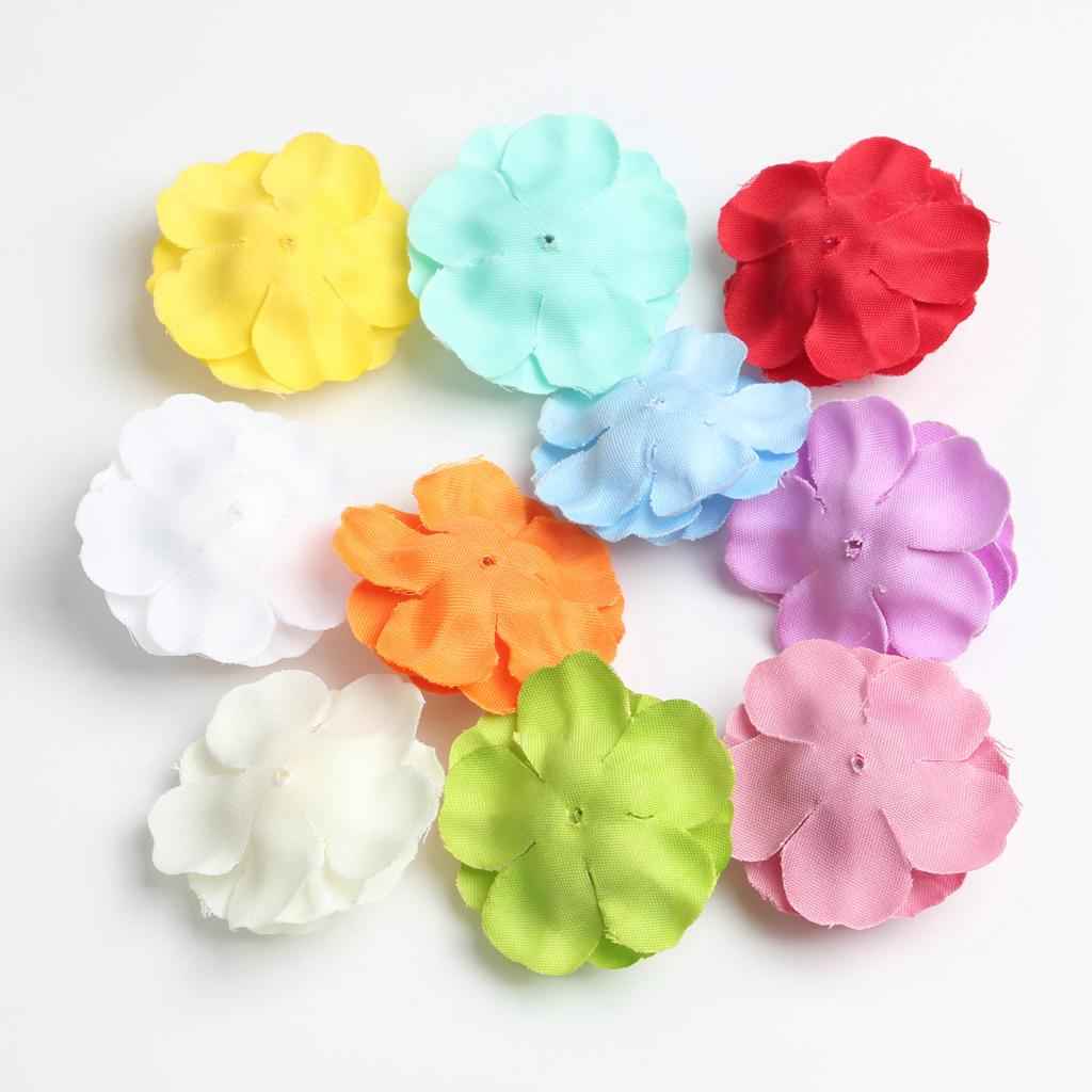 10 Pieces Artificial Silk Rose Flower Head for DIY Crafts 5cm Multicolor