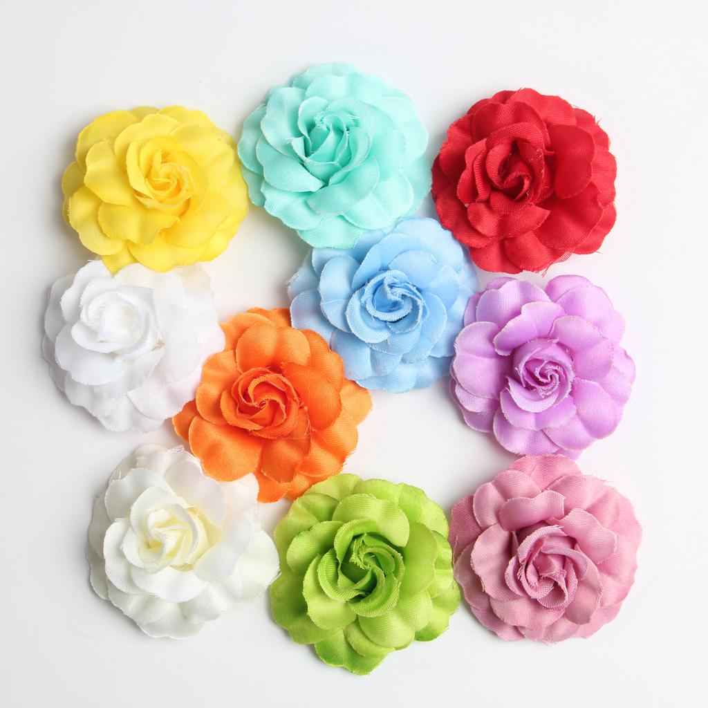 10 Pieces Artificial Silk Rose Flower Head for DIY Crafts 5cm Multicolor